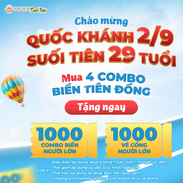 Chào mừng Lễ 2/9, KDL Suối Tiên tặng 2.000 vé miễn phí